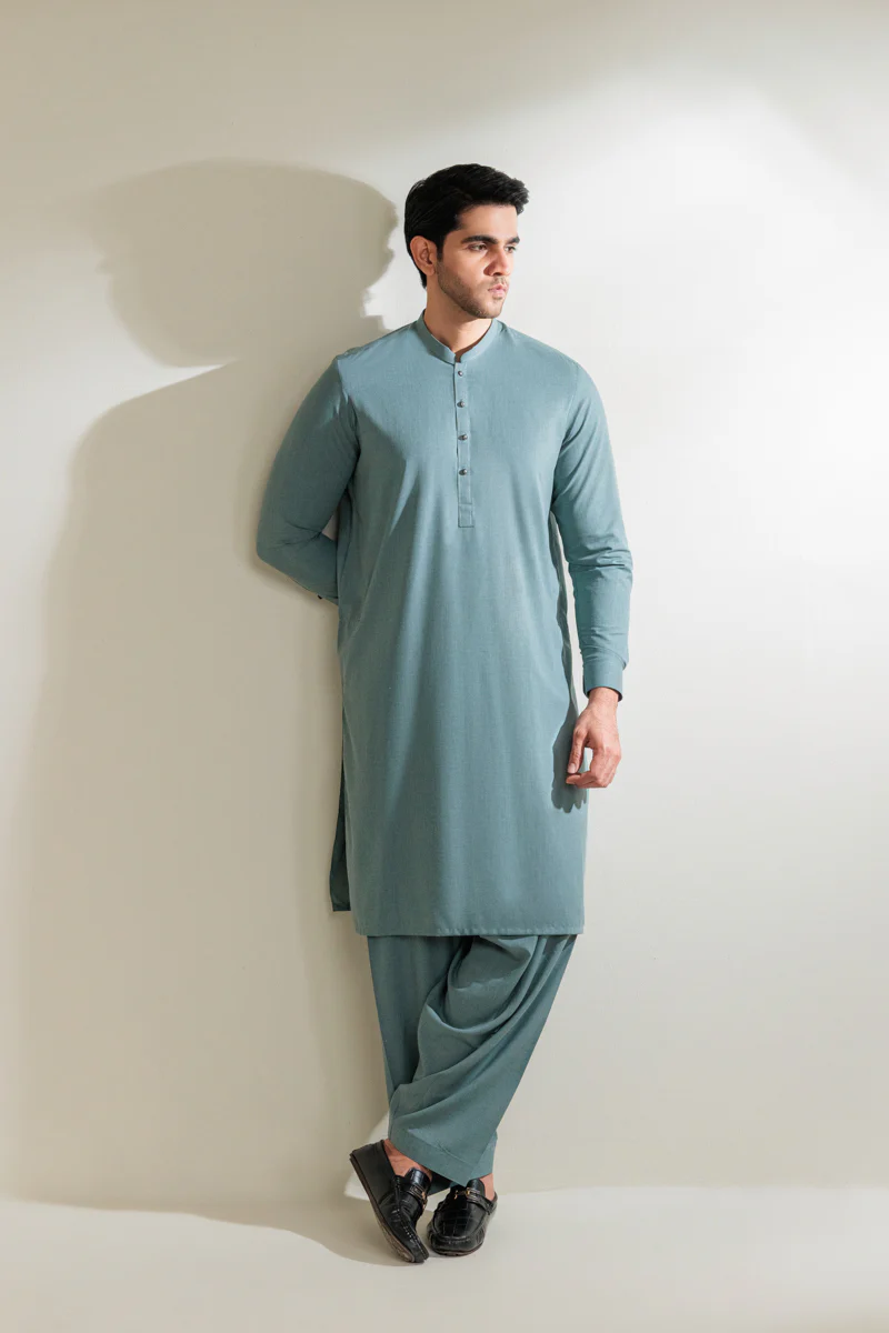 Green-Blended-Shalwar Suit - (MP2PBBS26BM4M5) - Image 3