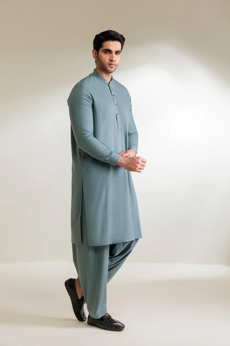 Green-Blended-Shalwar Suit - (MP2PBBS26BM4M5) - Image 5