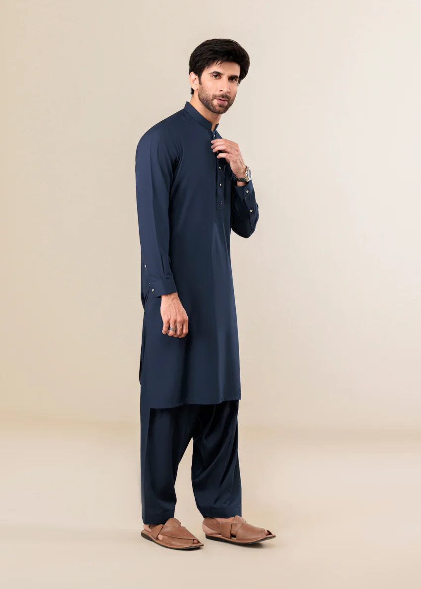 Navy-Blended-Shalwar Suit - (MP2PSBS26BM5J4) - Image 5
