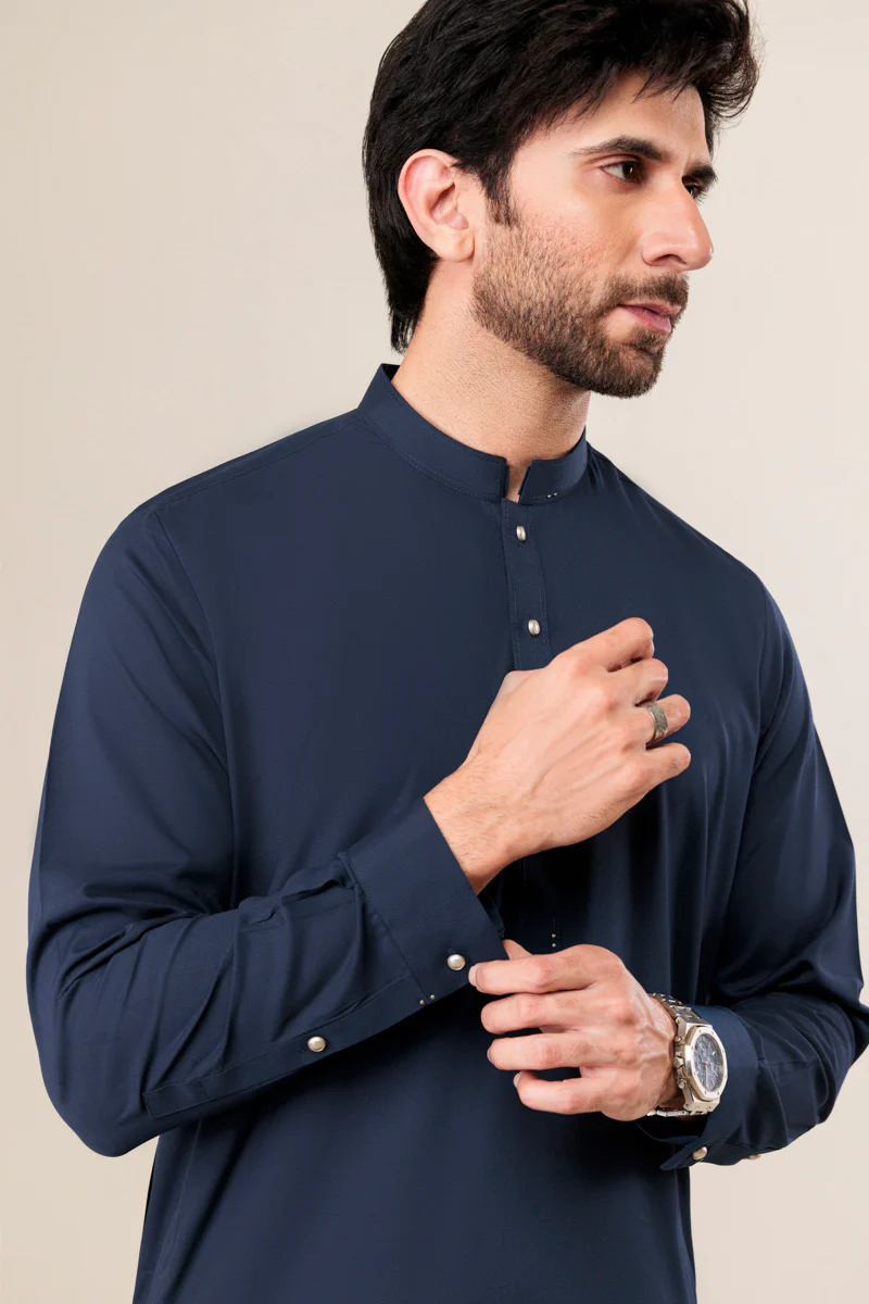 Navy-Blended-Shalwar Suit - (MP2PSBS26BM5J4) - Image 6