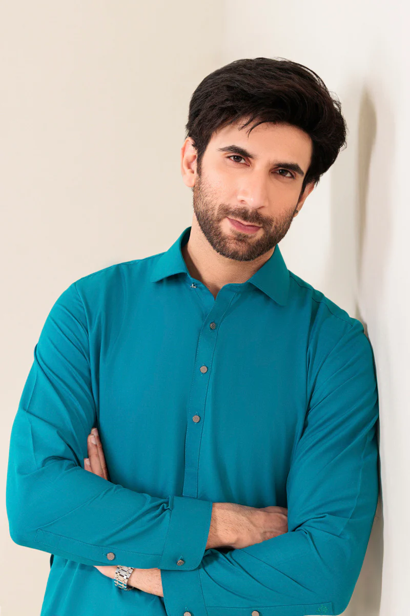 Teal-Blended-Shalwar Suit - (MP2PSBW25ADJ3) - Image 3