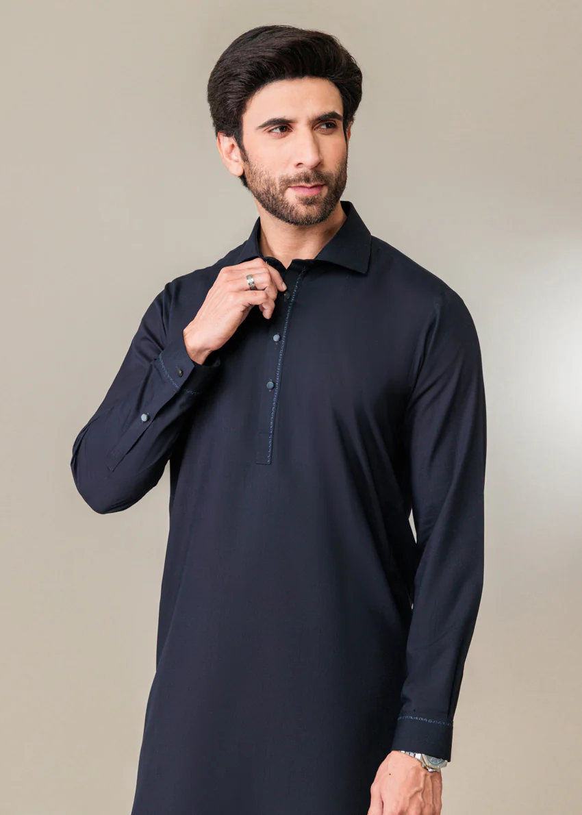 Navy-Blended-Kurta Trouser - (MP2PSBW25BM1J11) - Image 3