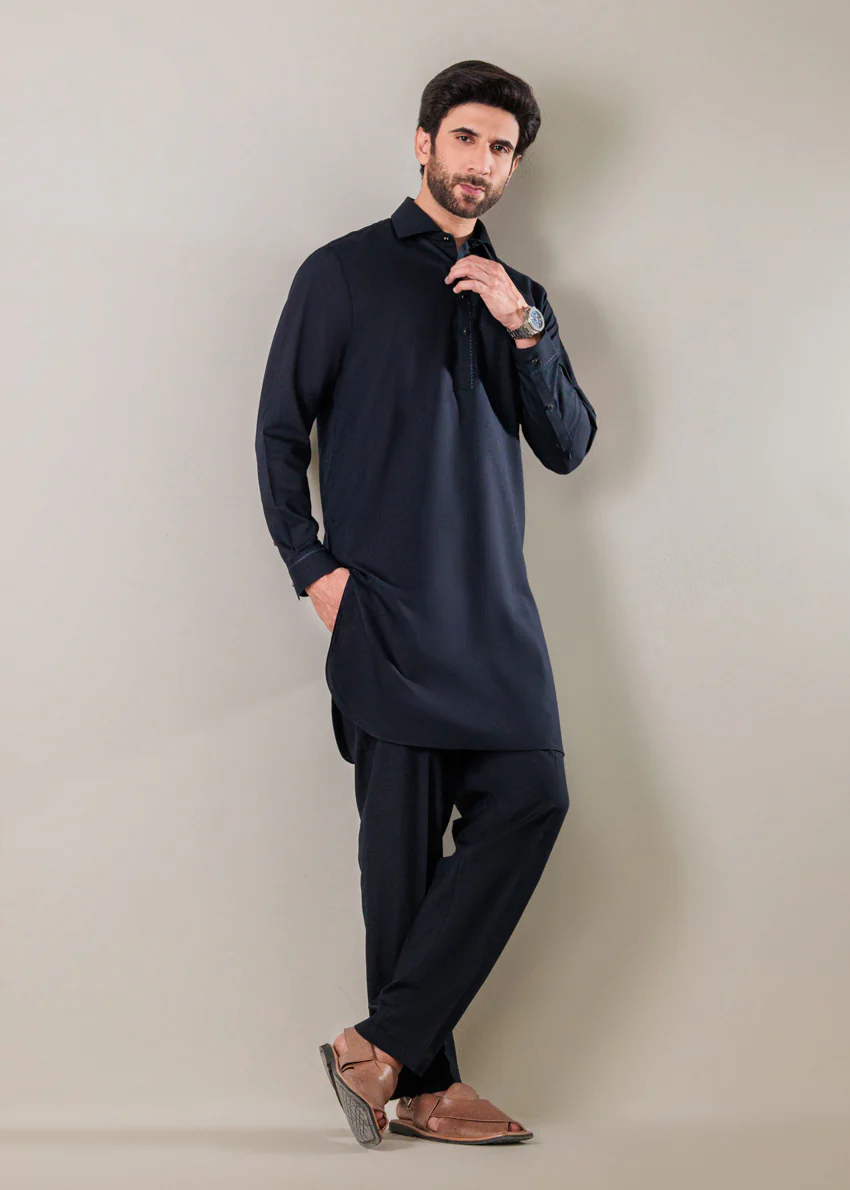 Navy-Blended-Kurta Trouser - (MP2PSBW25BM1J11) - Image 4