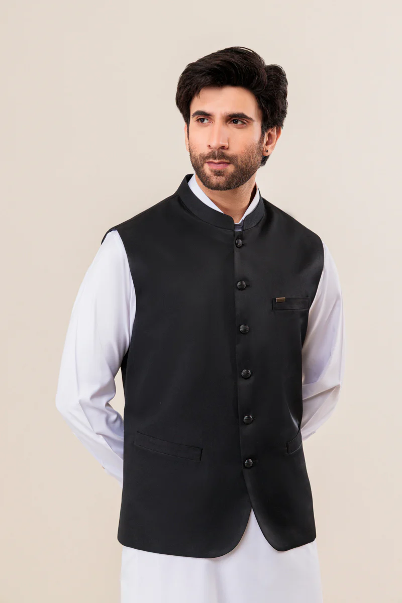 Black-Micropoly-Waist Coat - (MPWABS26BM1F51) - Image 3