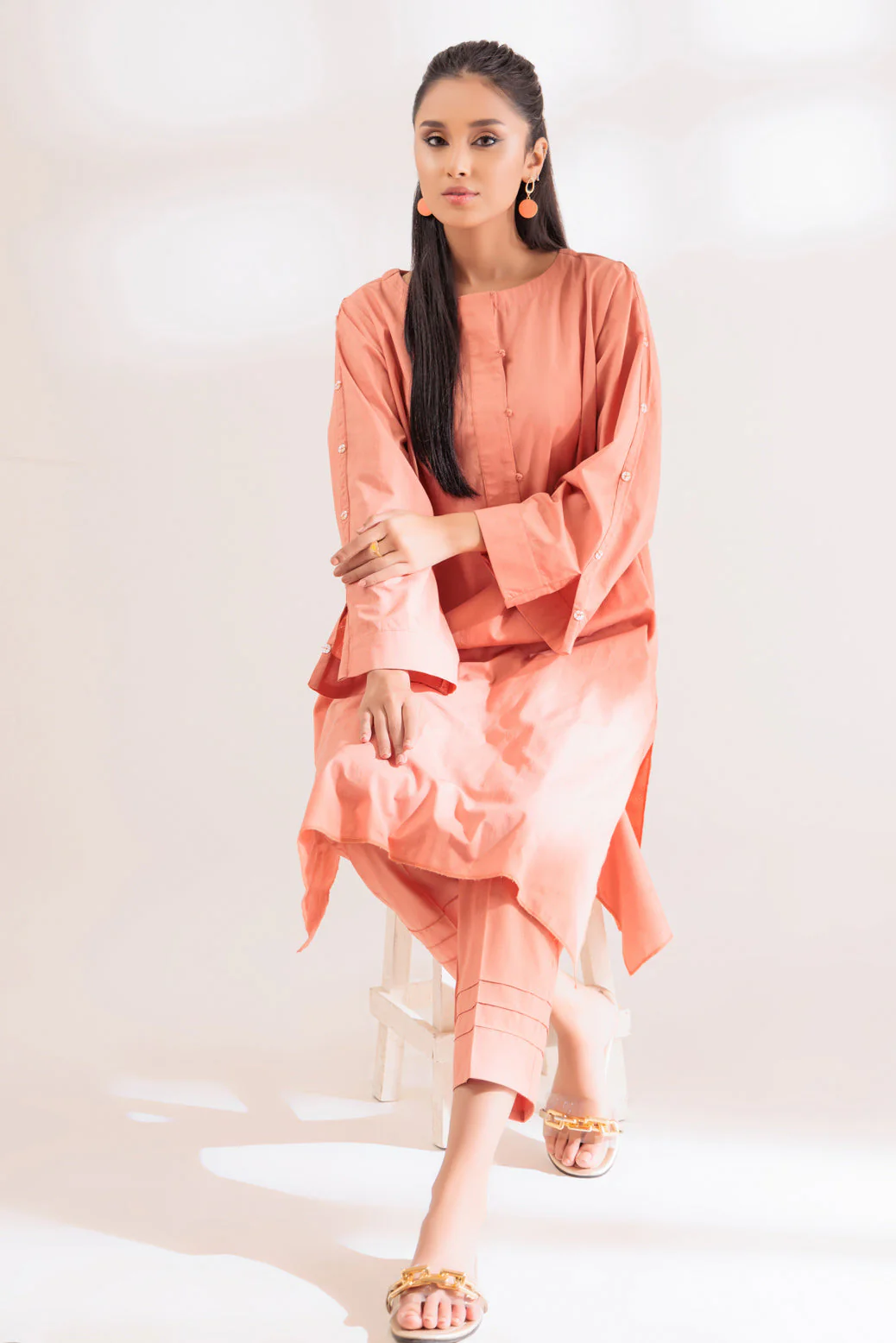 PEACH-JACQAURD-2 PIECE (SRLS232P20)