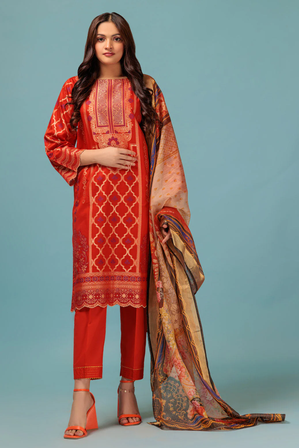 RUST-JACQUARD-3 PIECE (BSSS233P13)