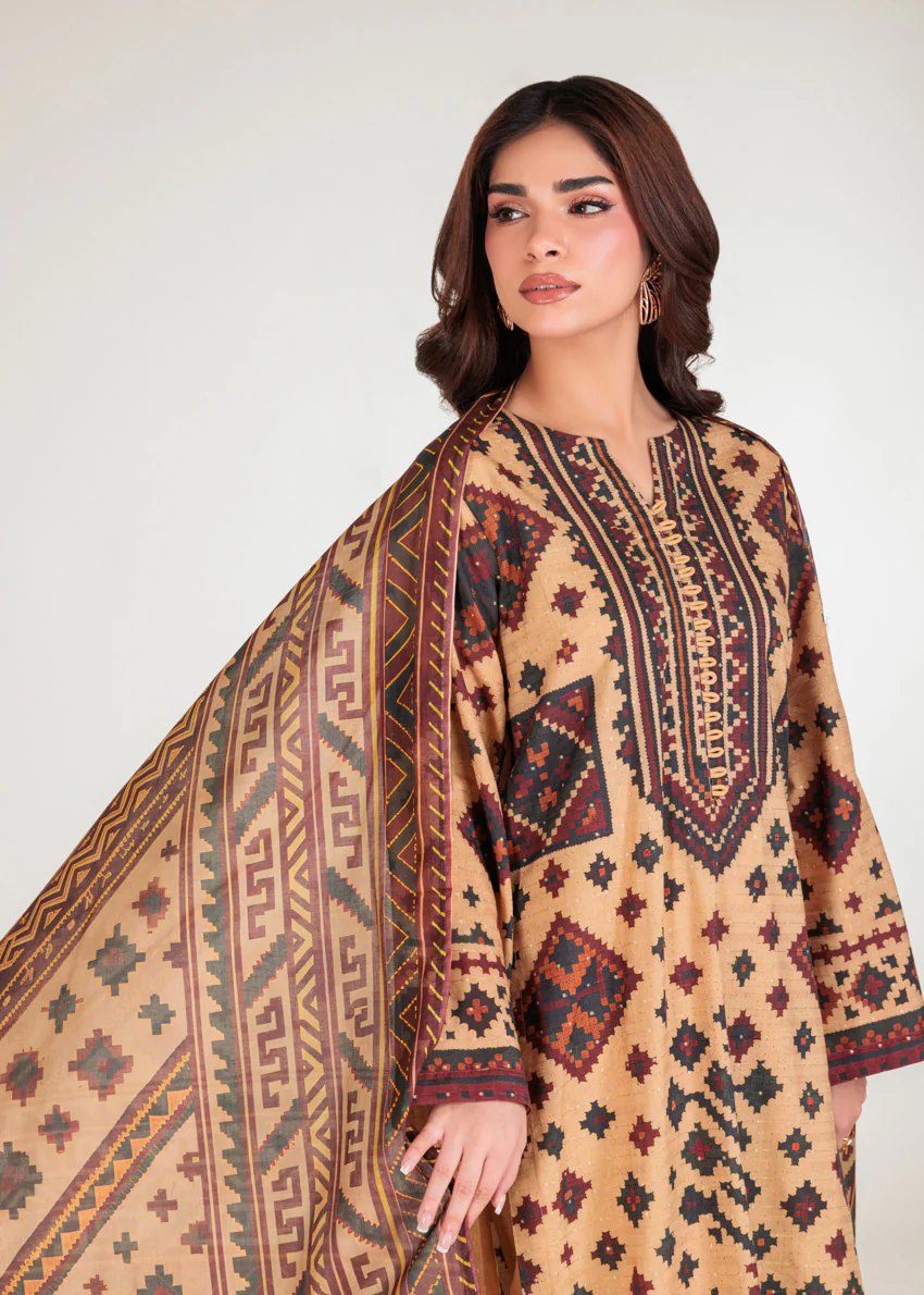 Brown-Self-Jacquard-3 Piece (WP3PPBW25B10N40) - Image 3