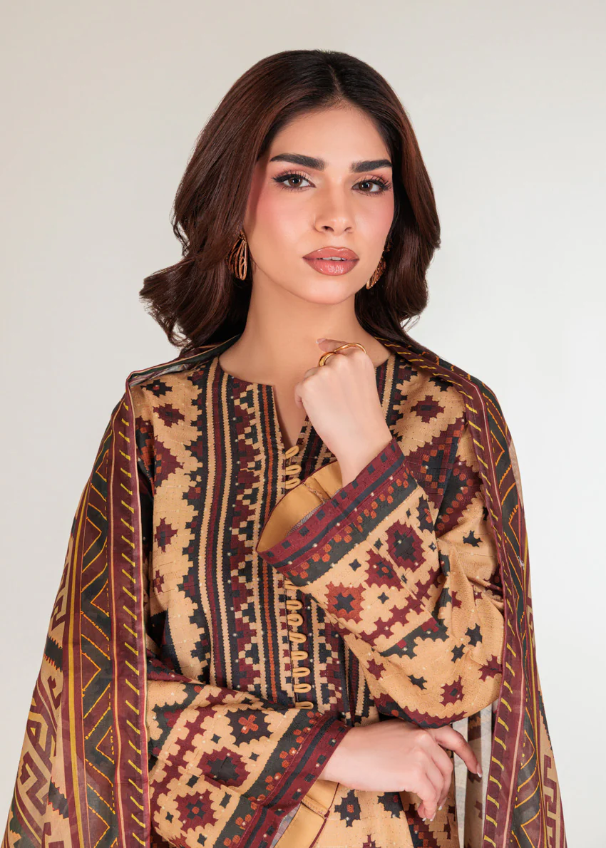 Brown-Self-Jacquard-3 Piece (WP3PPBW25B10N40) - Image 4