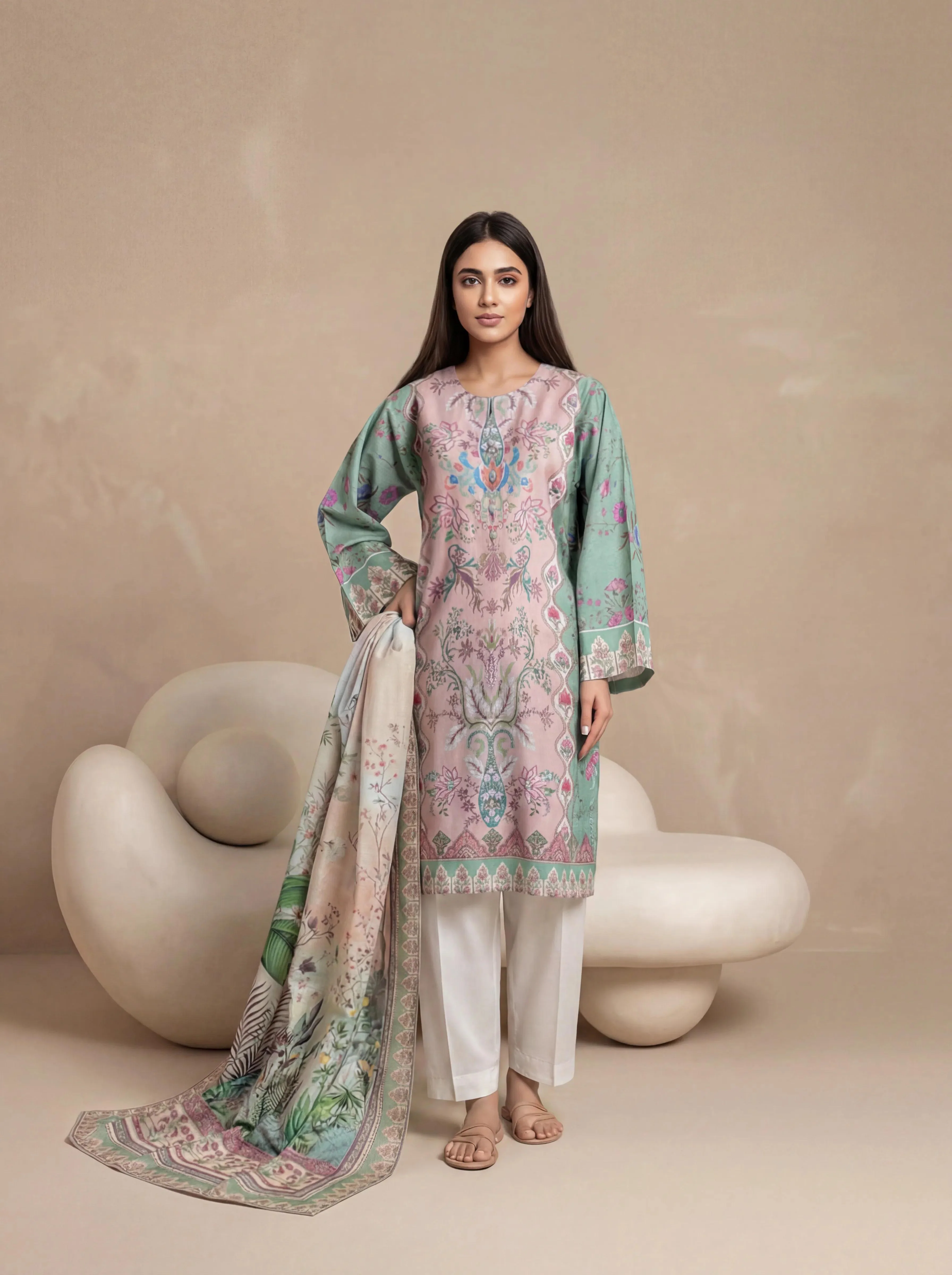 Sage-Khaddar-3 Piece (WP3PPBW25B9O2)