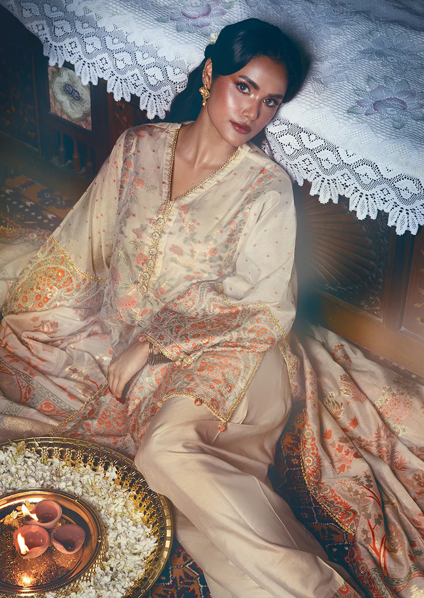 Cream-Jacquard-3 Piece (WP3PSBW25B11D38) - Image 7