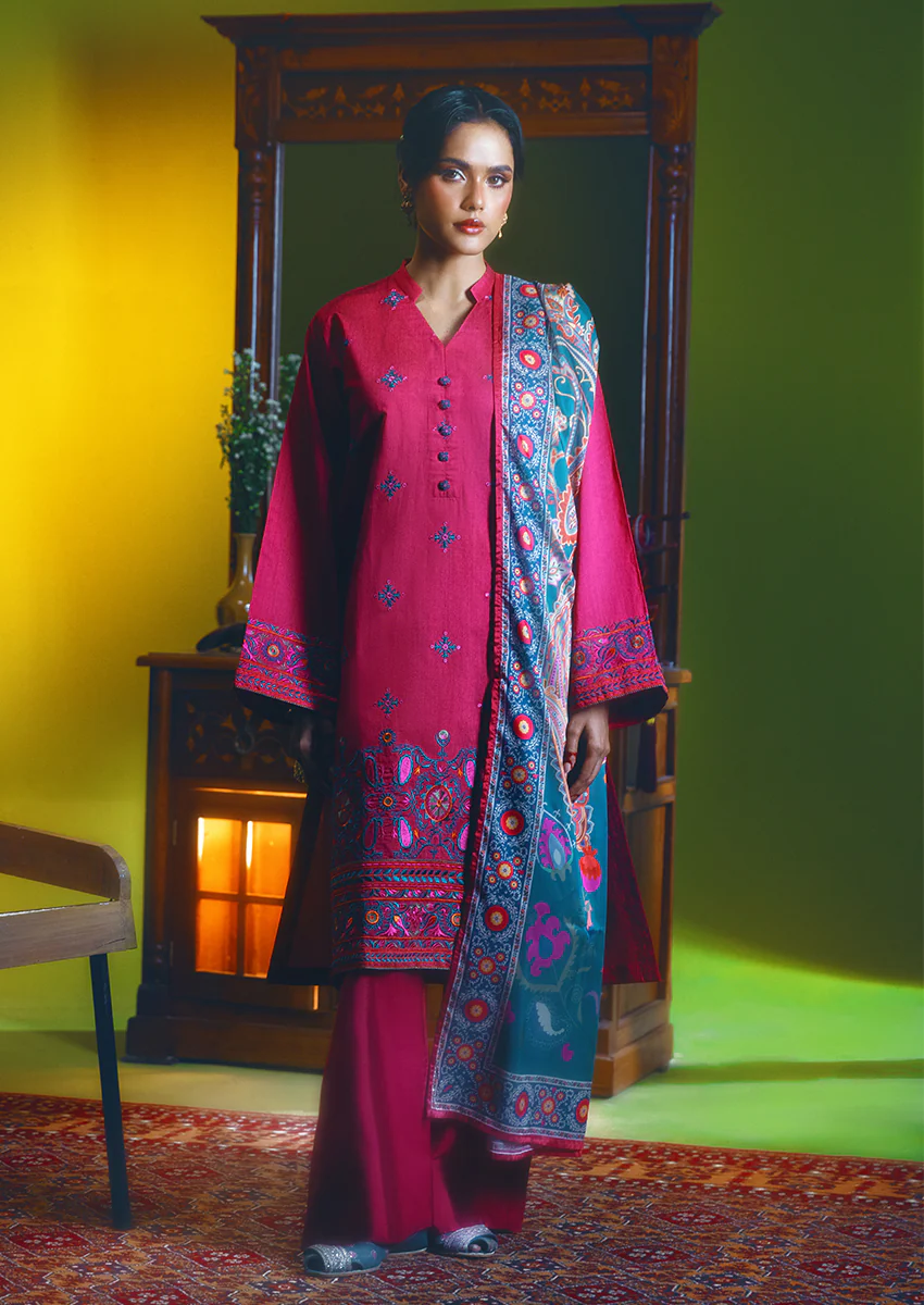 Carmine-Cotton-Silk-3 Piece (WP3PSSW25S10N3) - Image 6