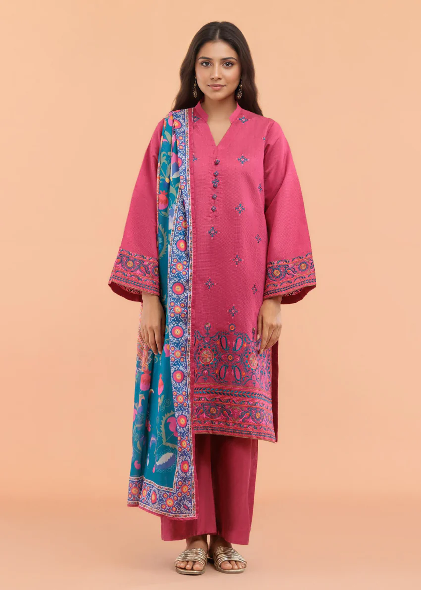 Carmine-Cotton-Silk-3 Piece (WP3PSSW25S10N3) - Image 8