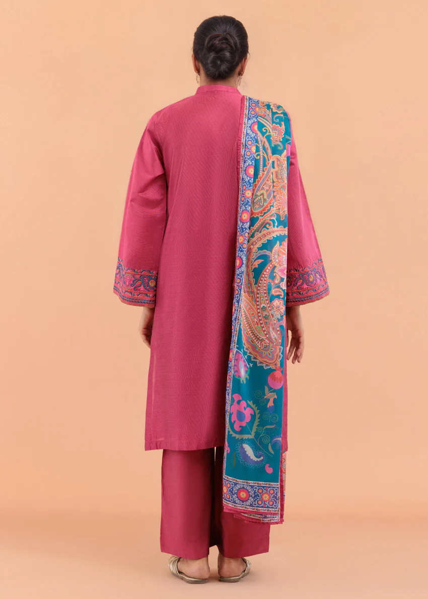 Carmine-Cotton-Silk-3 Piece (WP3PSSW25S10N3) - Image 9