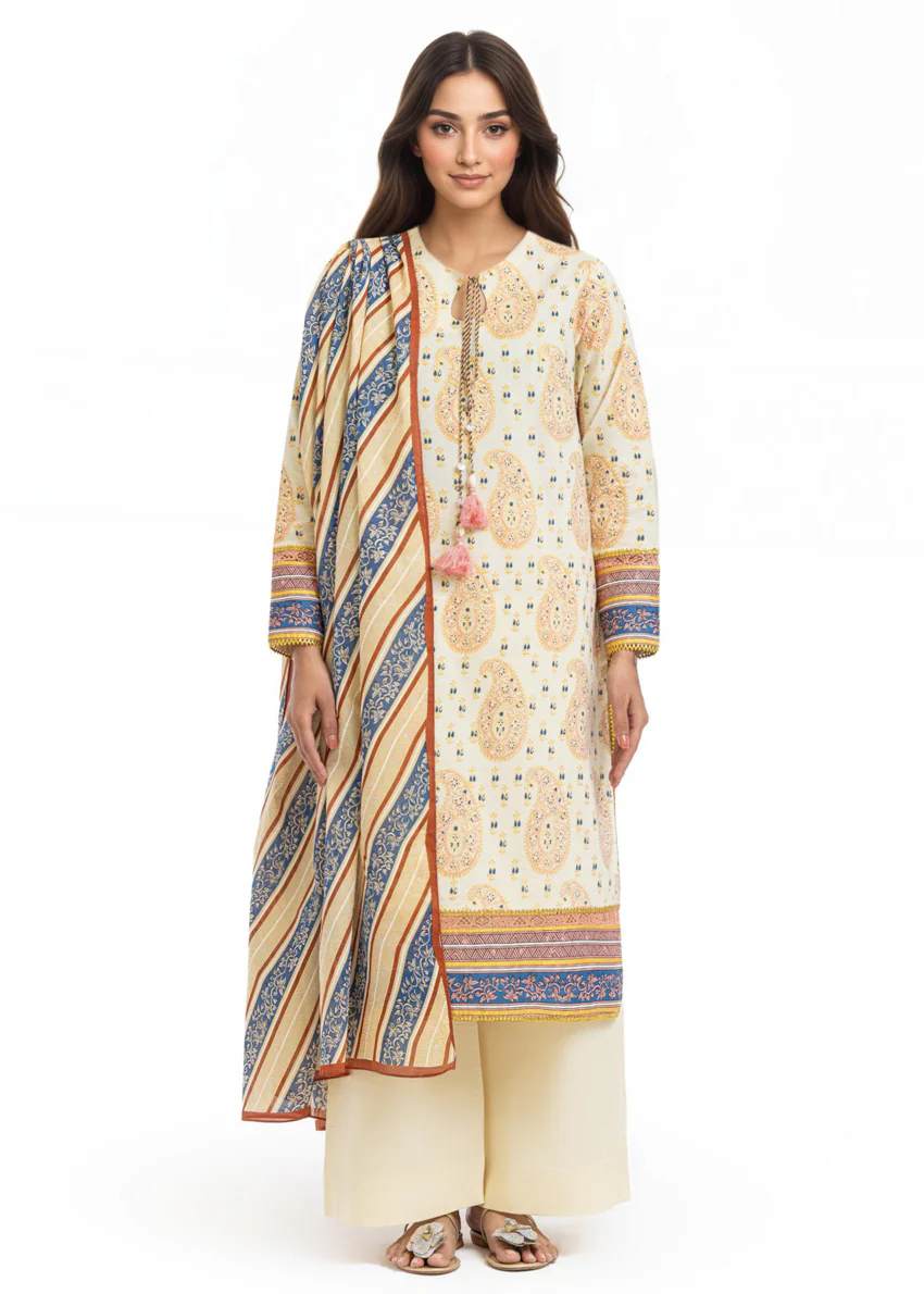 Mughal Paisley - 3 Pc (WU3PPBS26LI1F18) - Image 5