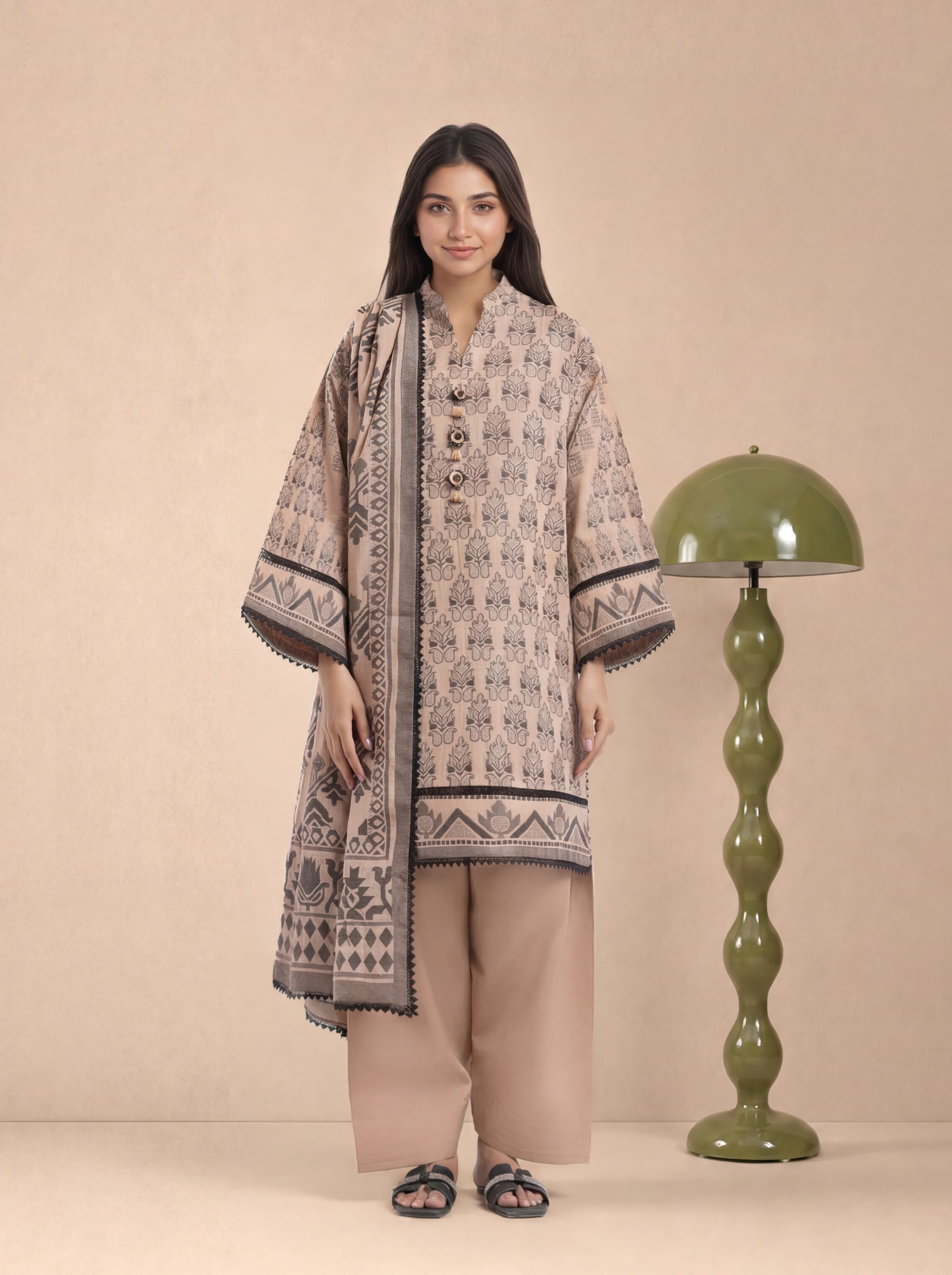 L-Brown-Jacquard-3 Piece (WU3PSBS26K2M1)
